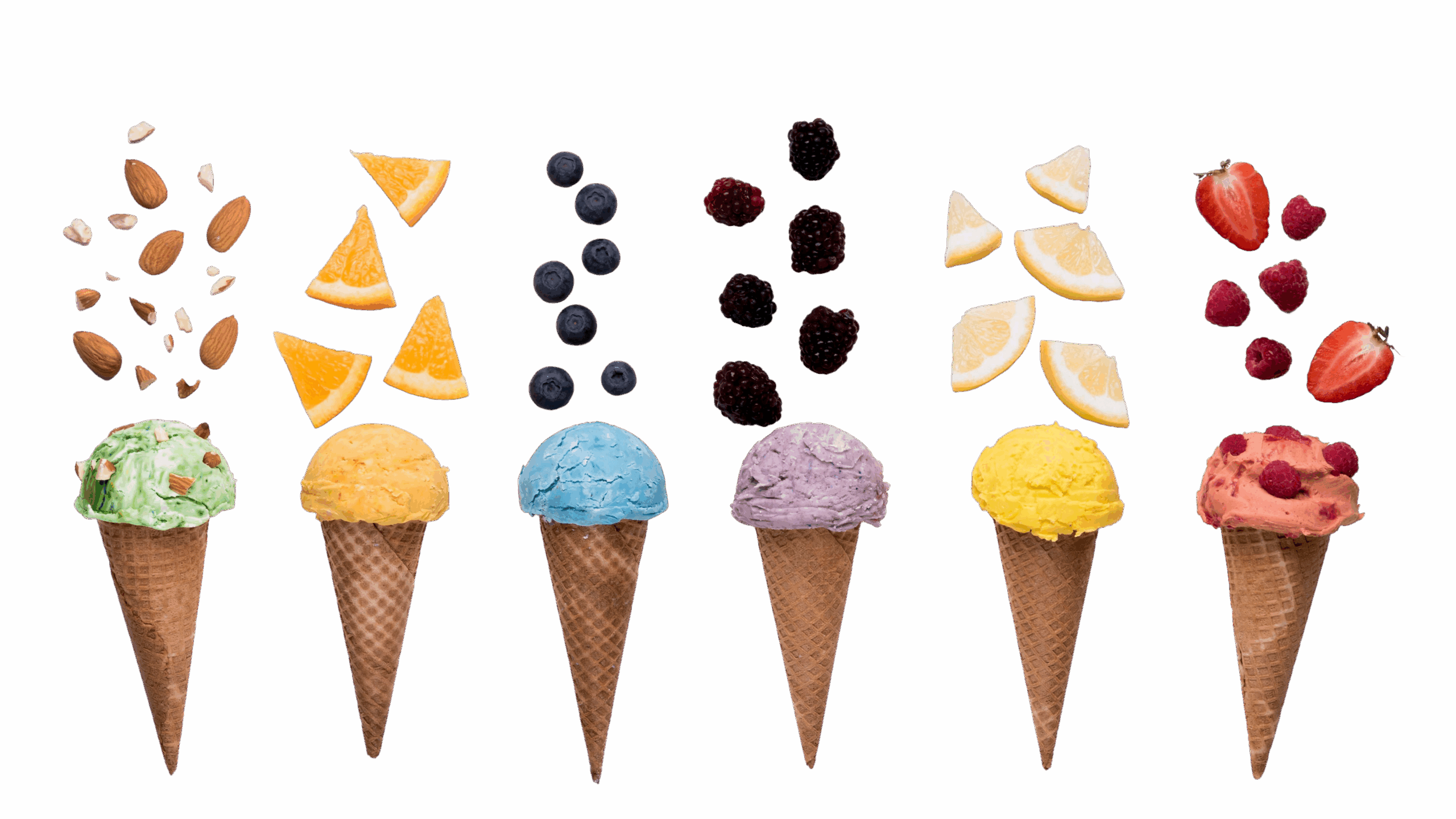 ice creams with different flavors
