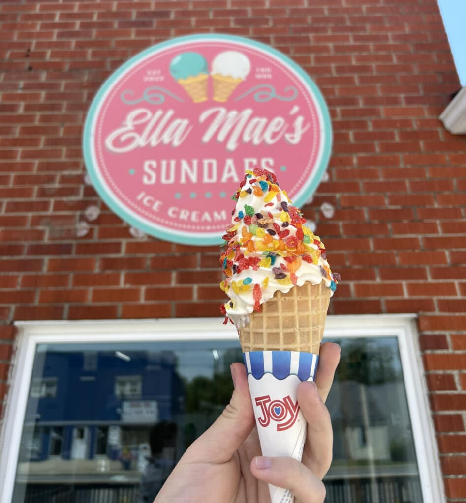 ice cream with sign background