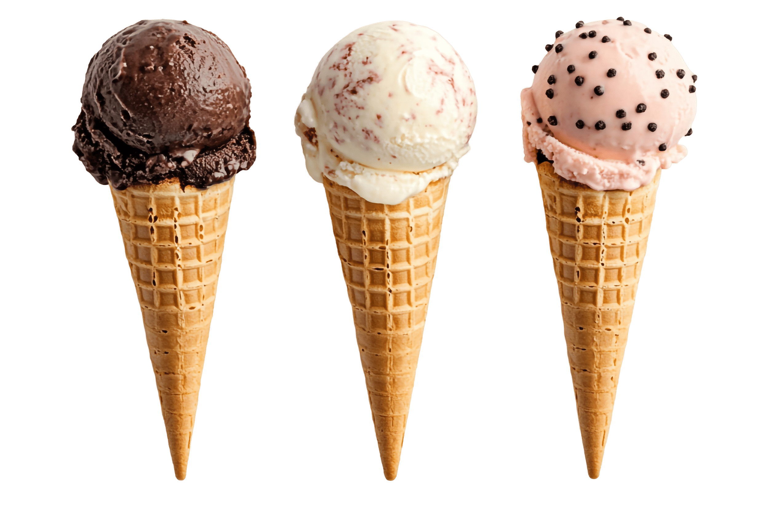 three ice creams